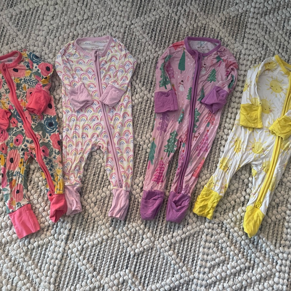Little Sleepies Pink and Yellow Footies for Cozy Comfort